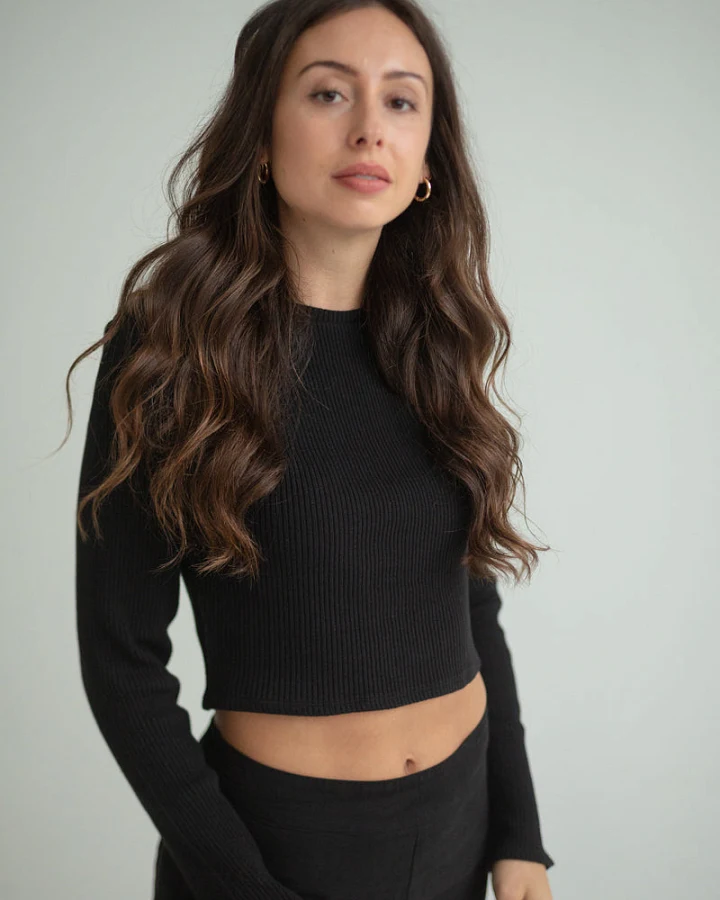 Marenika Damen vegan Crop Top Ella Schwarz