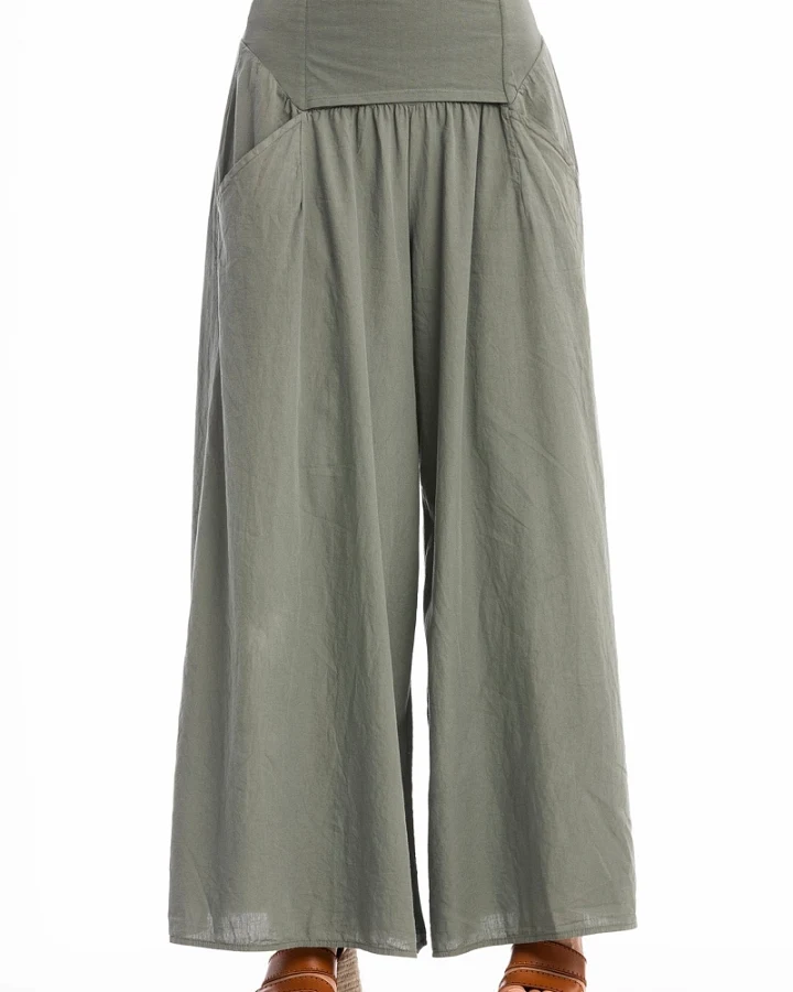 RAVENS VIEW IBIZA Damen vegan Hose Easy Skirt Olivgrün