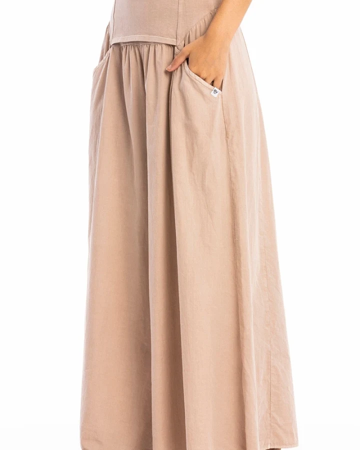 RAVENS VIEW IBIZA Damen vegan Hose Easy Skirt Taupe Braun