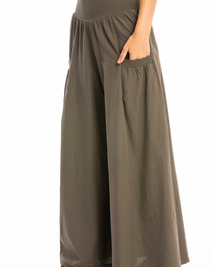 RAVENS VIEW IBIZA Damen vegan Hose Funky Skirt Bisonbraun