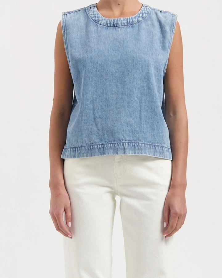 MUD Jeans Damen vegan Top Noa Stone Vintage