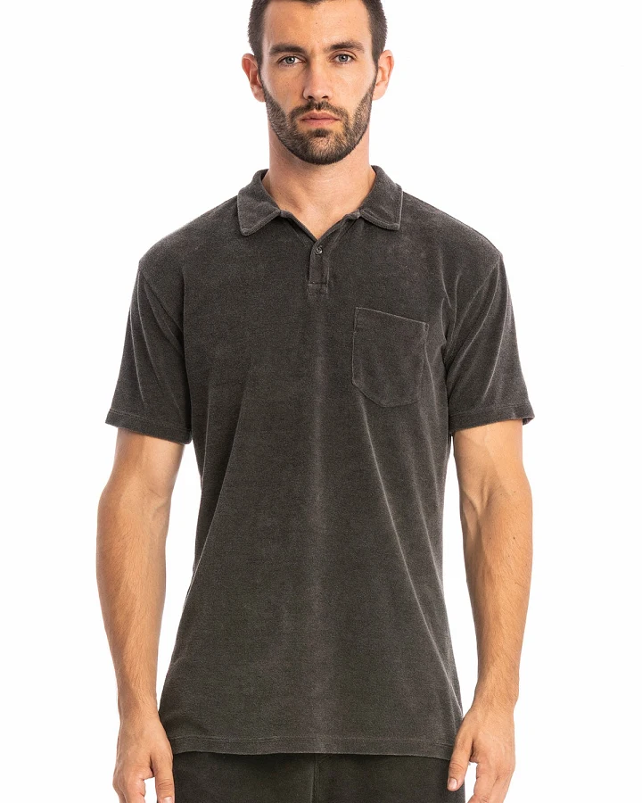 RAVENS VIEW IBIZA Herren vegan Polo Frottee Anthrazit