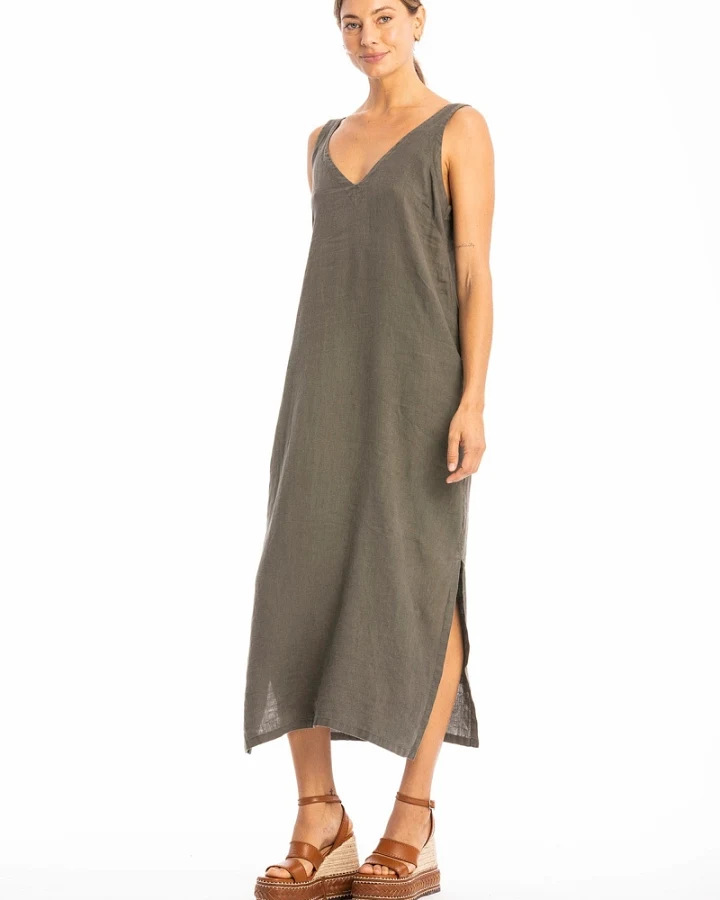 RAVENS VIEW IBIZA Damen vegan Kleid Noa Bison Braun