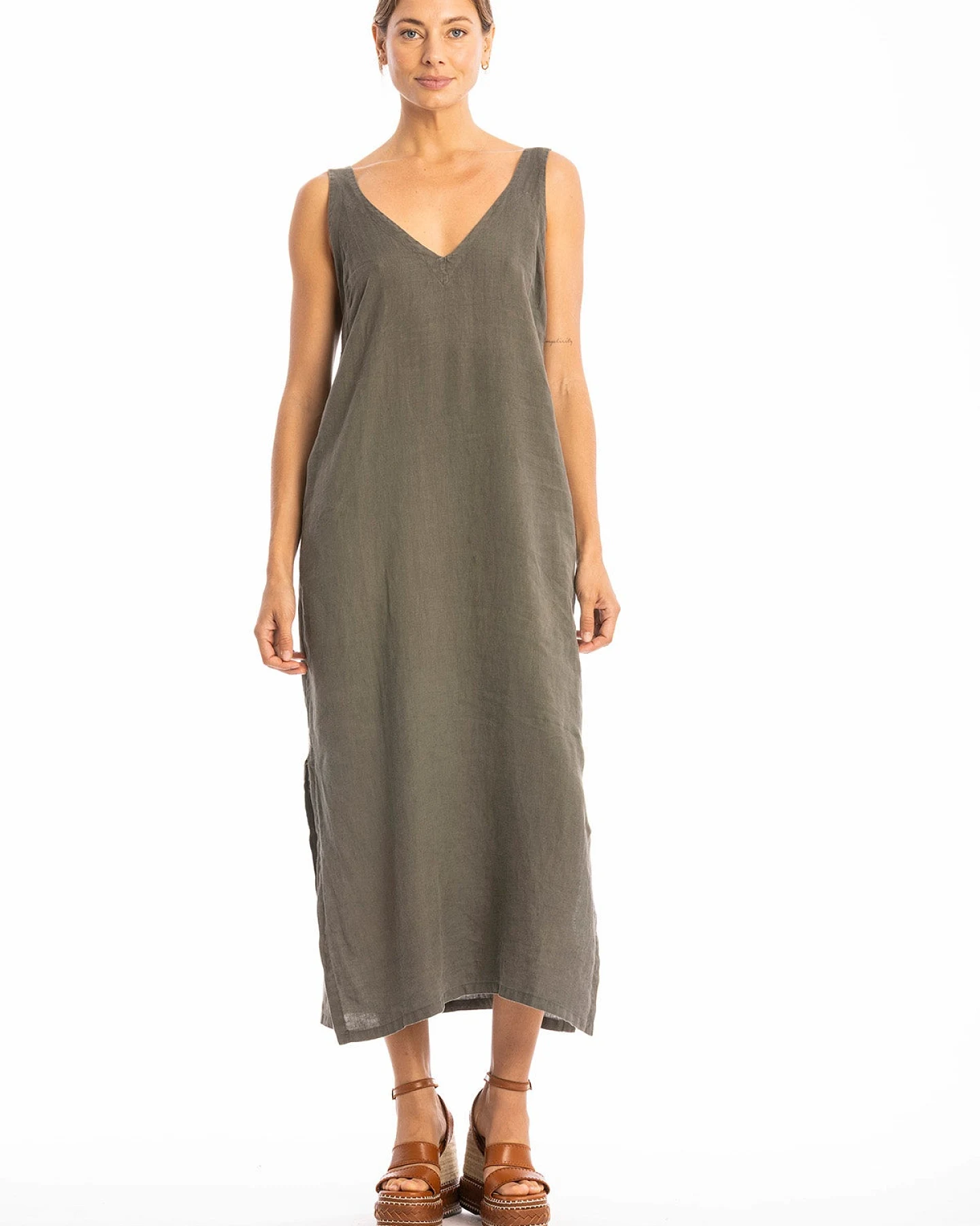 RAVENS VIEW IBIZA Damen vegan Kleid Noa Bison Braun – Ansicht 2