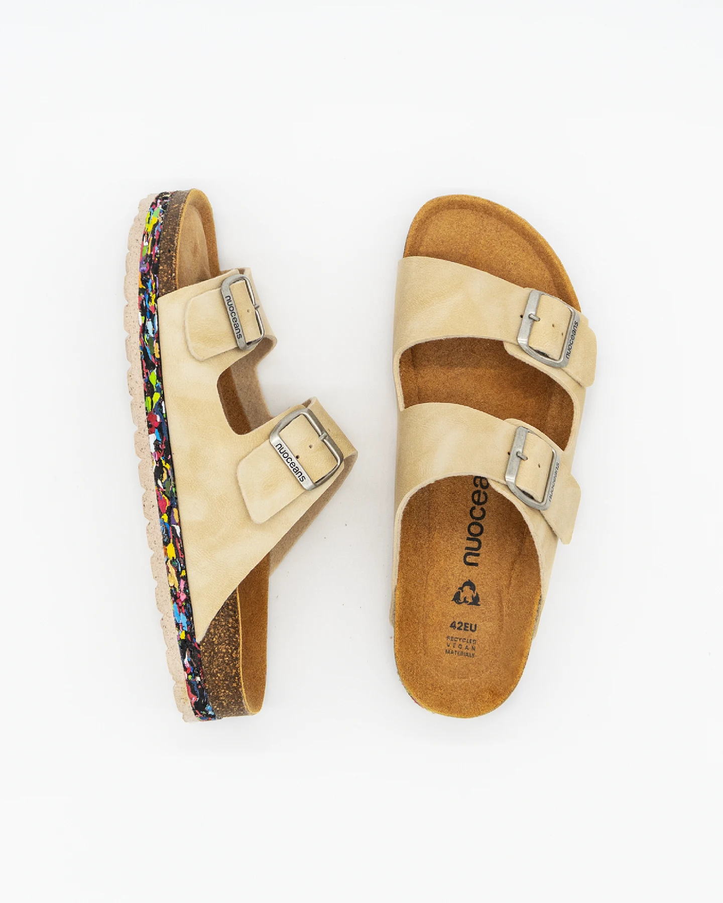 Nuoceans Herren vegan Sandalen Kieselstein Beige – Ansicht 2