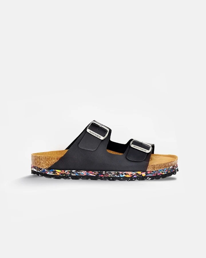Nuoceans Herren vegan Sandalen Onyx Schwarz