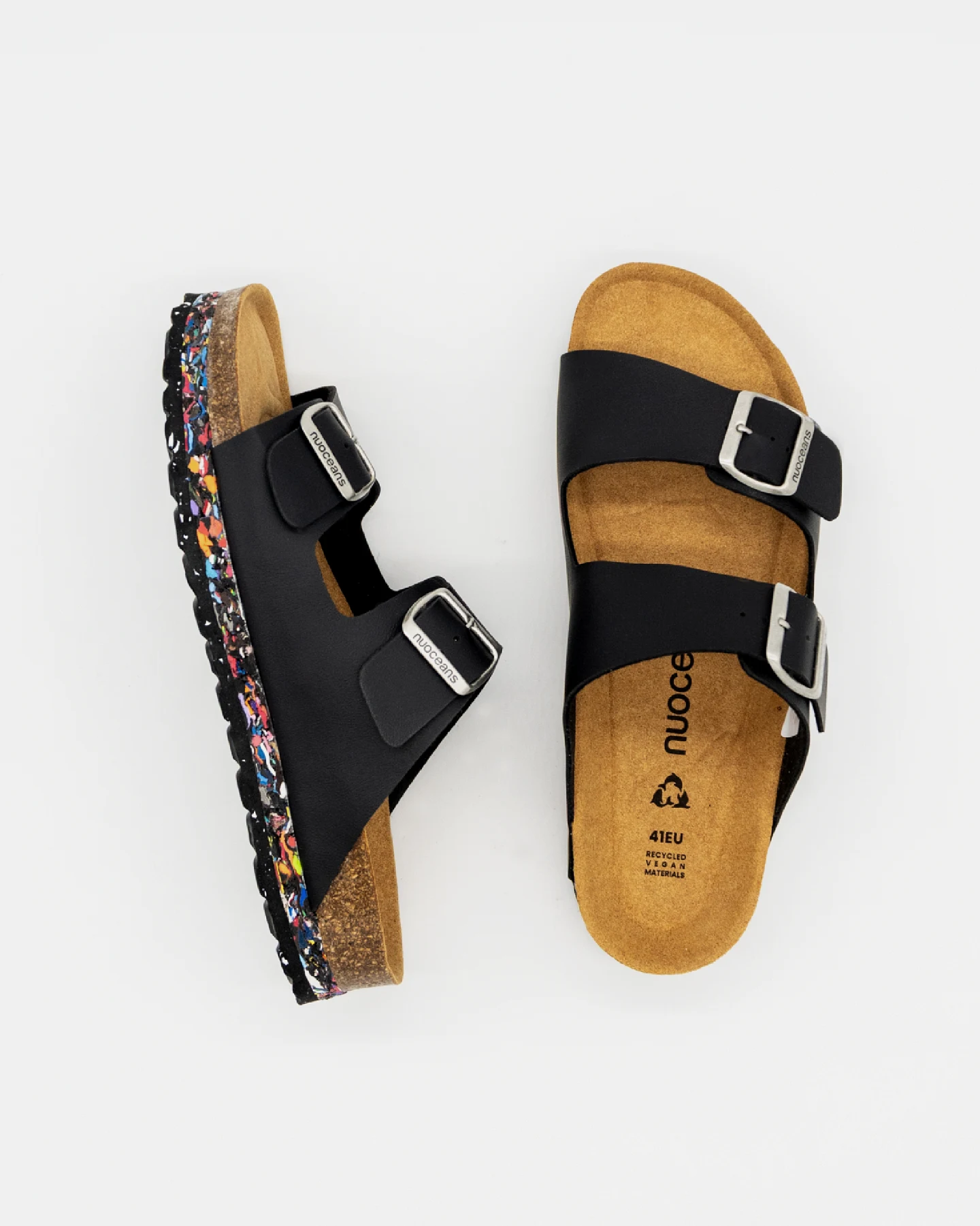 Nuoceans Herren vegan Sandalen Onyx Schwarz – Ansicht 2