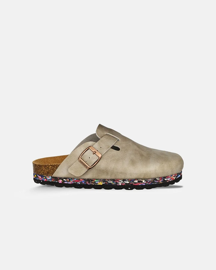 Nuoceans Herren vegan Clogs Stein Grau Taupe