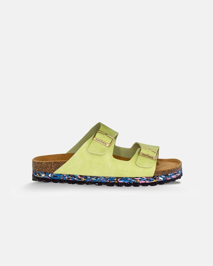 Nuoceans Herren vegan Sandalen Matcha Grün