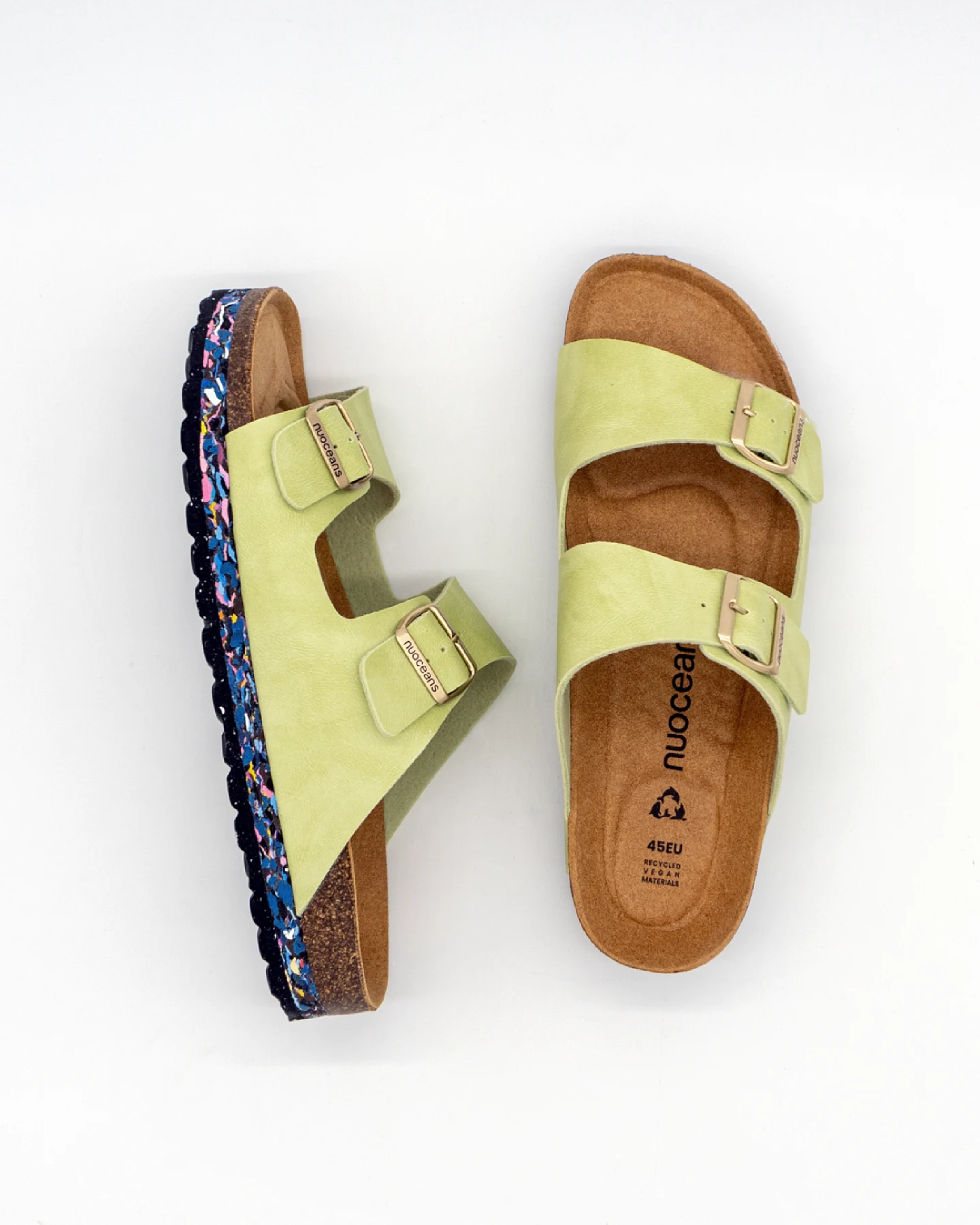 Nuoceans Herren vegan Sandalen Matcha Grün – Ansicht 2
