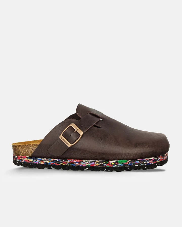 Nuoceans Herren vegan Clogs Trüffel Dunkelbraun