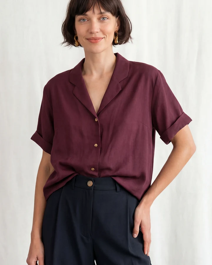 Jyoti - Fair Works Damen vegan Bluse Avaani Grape