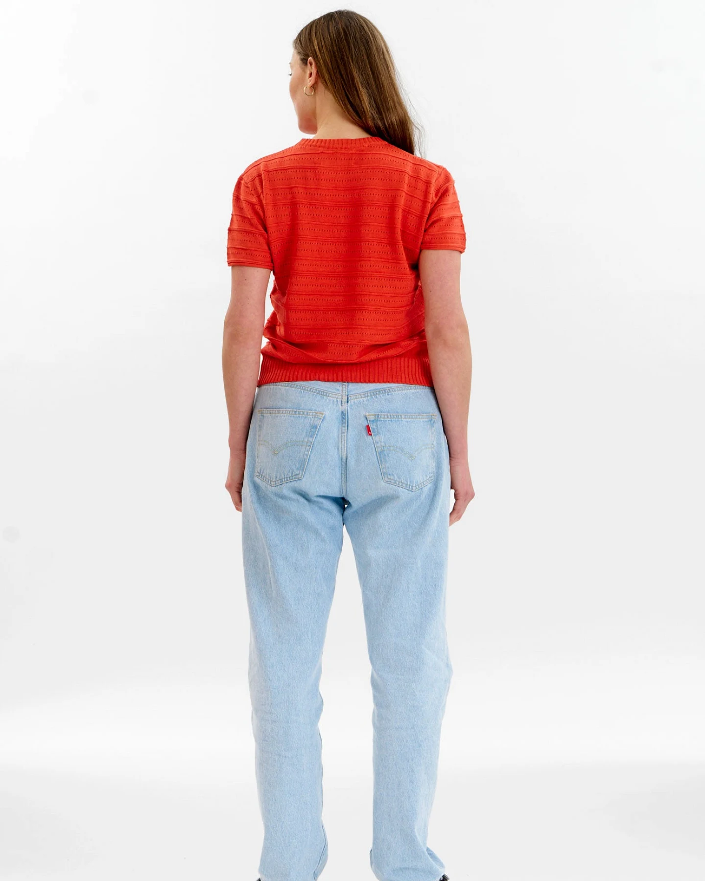 KOMODO Damen vegan Strick-T-Shirt Posey Rot – Ansicht 2