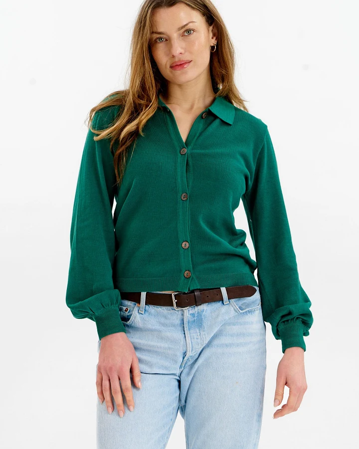 KOMODO Damen vegan Strickjacke Nani Grün
