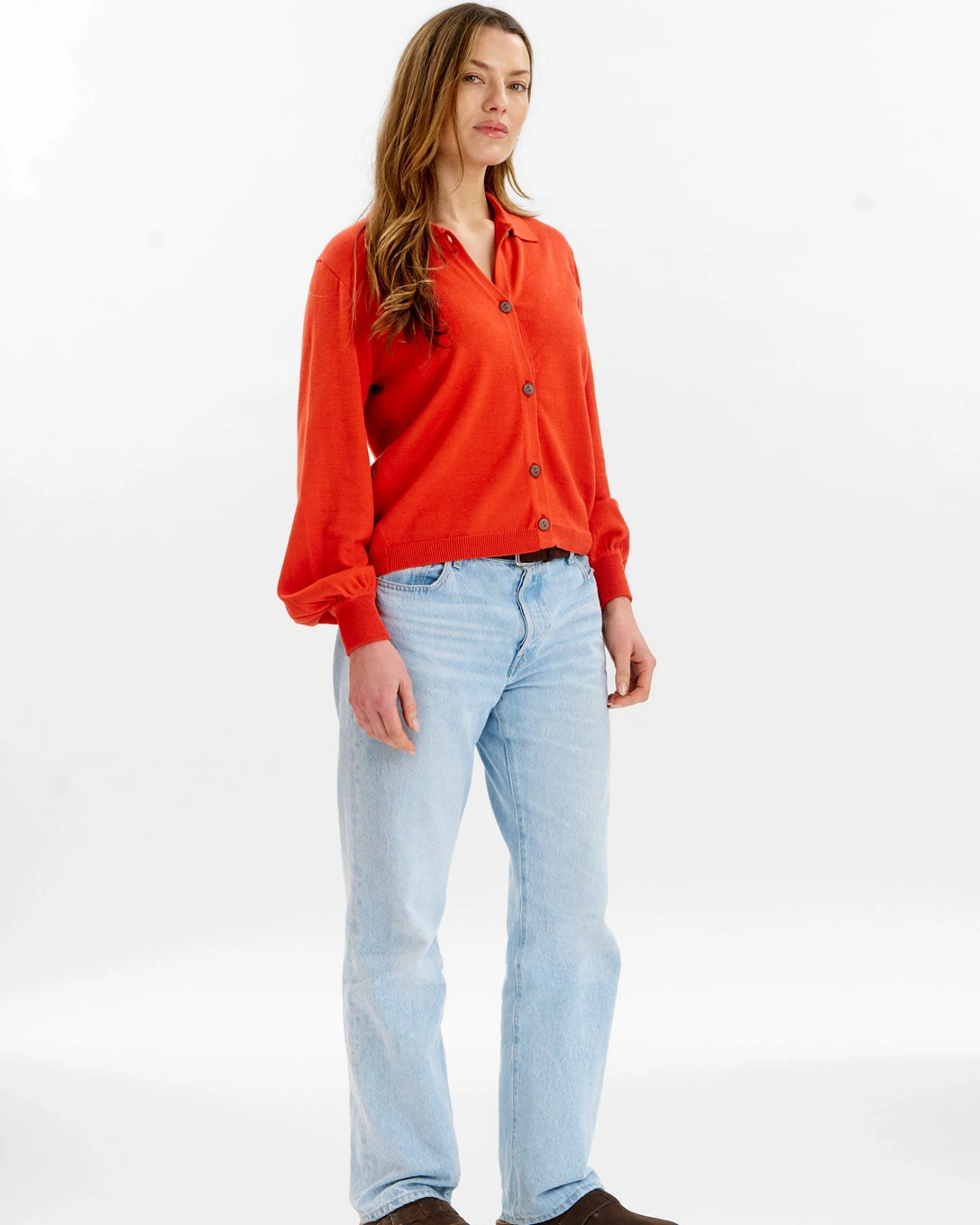 KOMODO Damen vegan Strickjacke Nani Rot – Ansicht 2