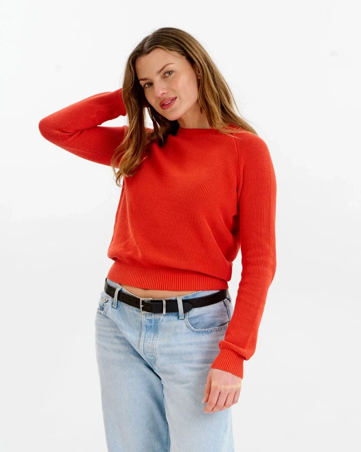 KOMODO Damen vegan Pullover Damen Nebelrot