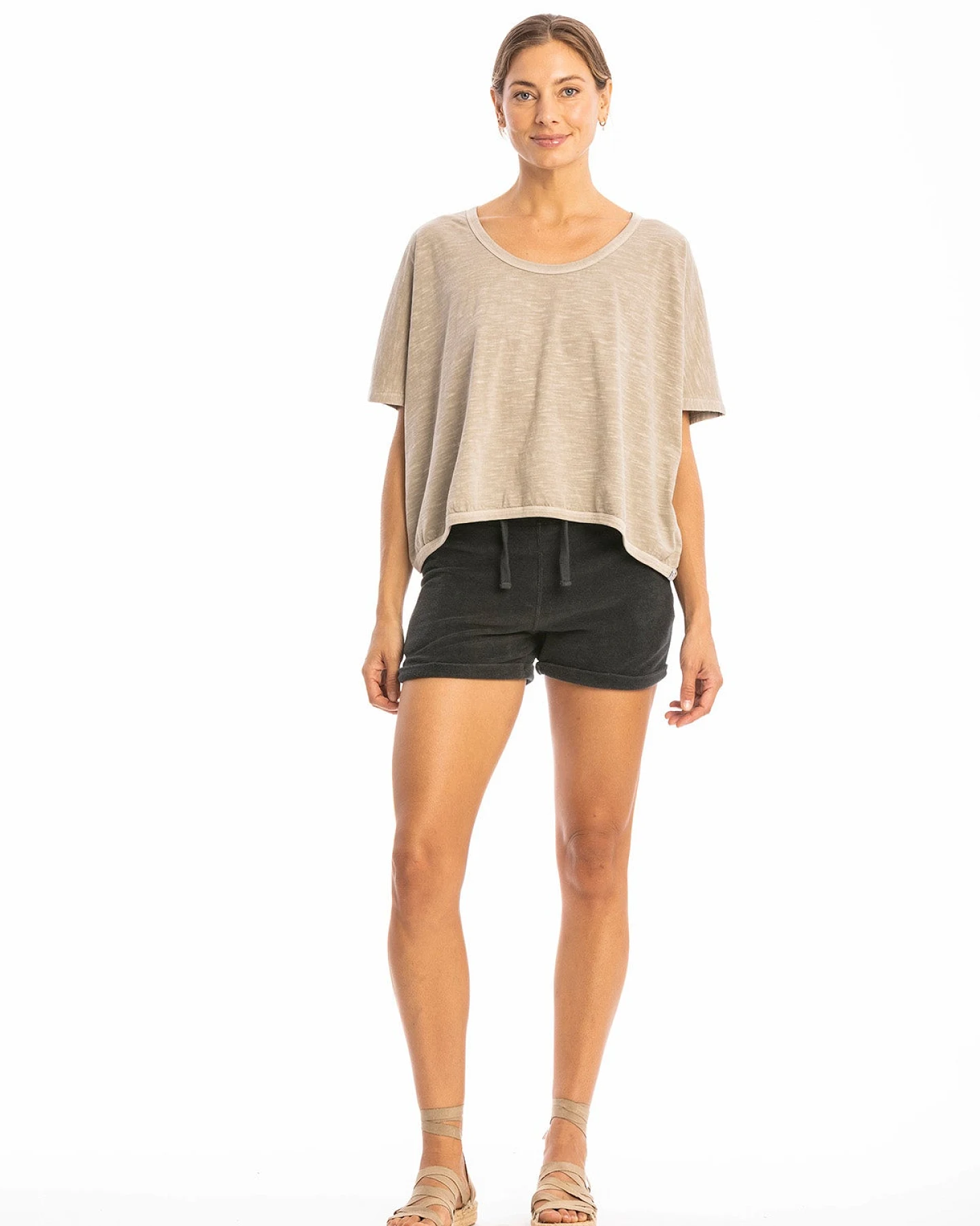 RAVENS VIEW IBIZA Damen vegan Top Square Ash Stone – Ansicht 2