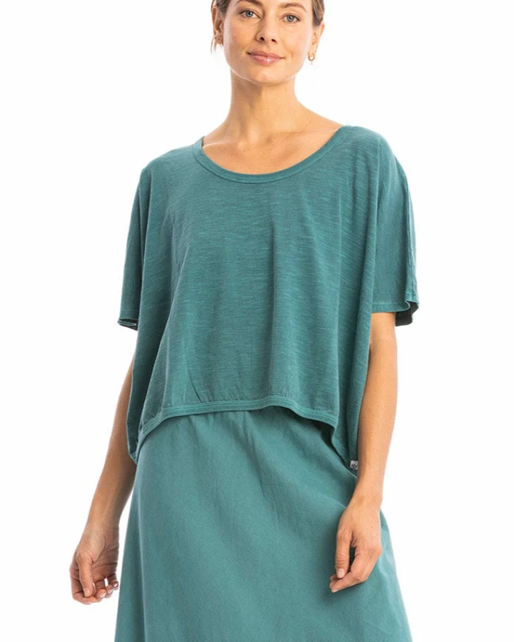 RAVENS VIEW IBIZA Damen vegan Top Square Aqua Grün