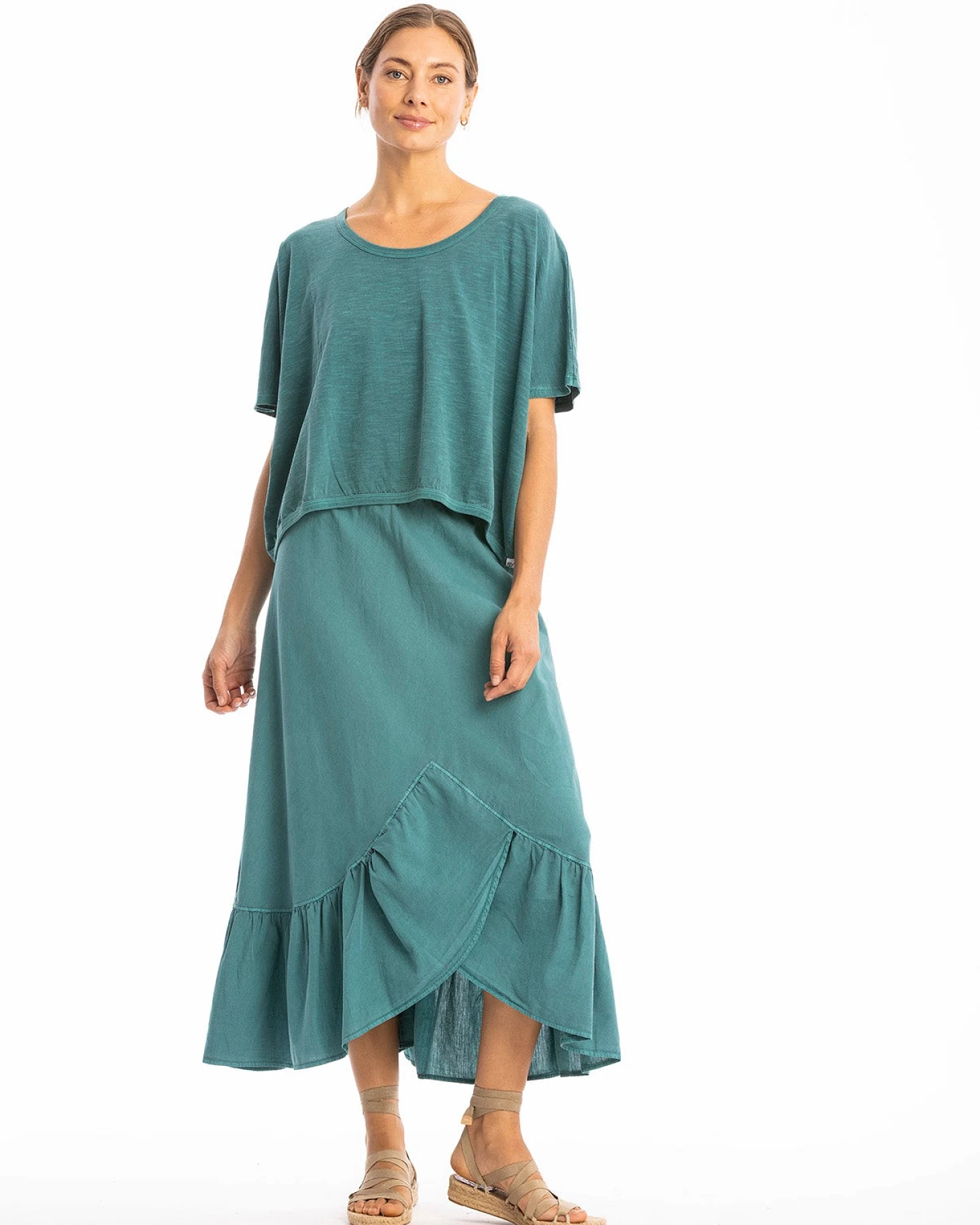 RAVENS VIEW IBIZA Damen vegan Top Square Aqua Grün – Ansicht 2