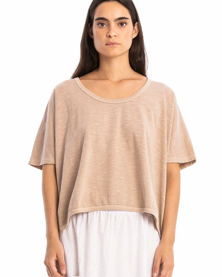 RAVENS VIEW IBIZA Damen vegan Top Square Taupe Braun