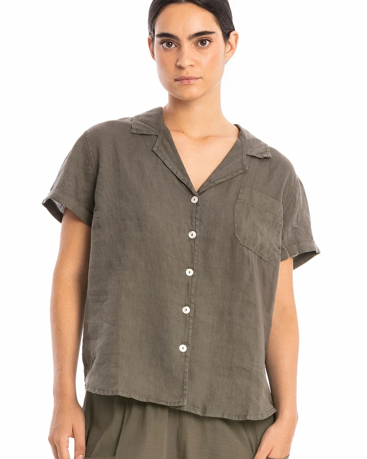 RAVENS VIEW IBIZA Damen vegan Hemd Elly Bison Braun