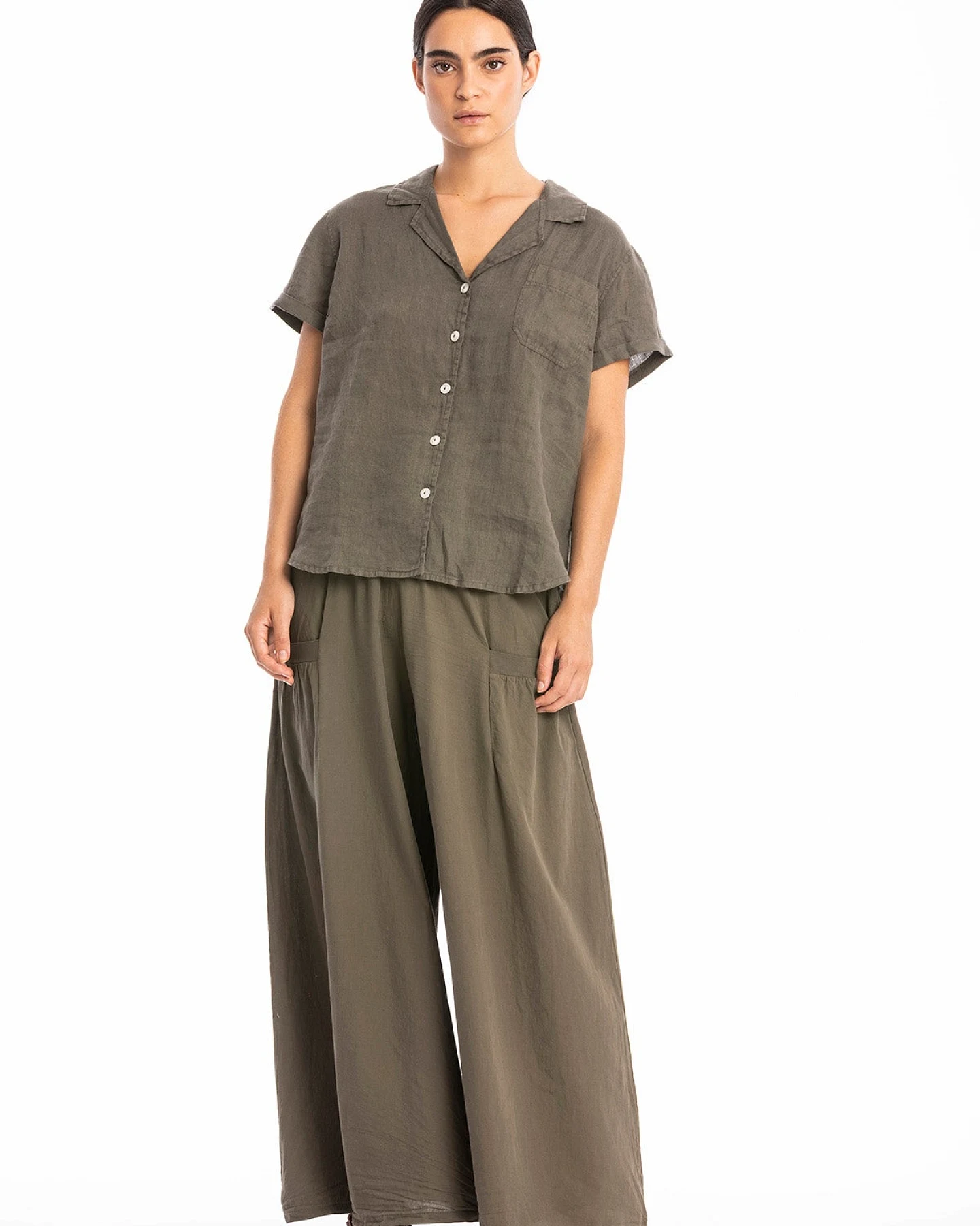 RAVENS VIEW IBIZA Damen vegan Hemd Elly Bison Braun – Ansicht 2
