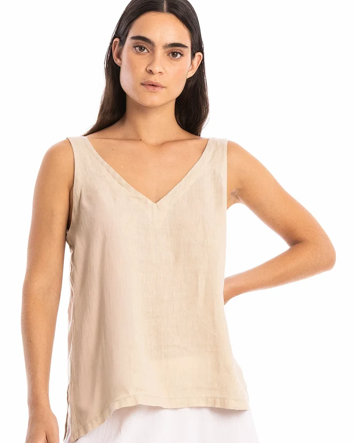 RAVENS VIEW IBIZA Damen vegan Top Vera Wüstensand