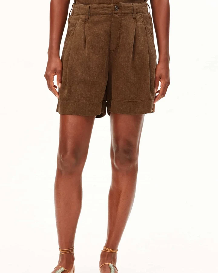 ARMEDANGELS Damen vegan Shorts Blend Gmt Dye Brown