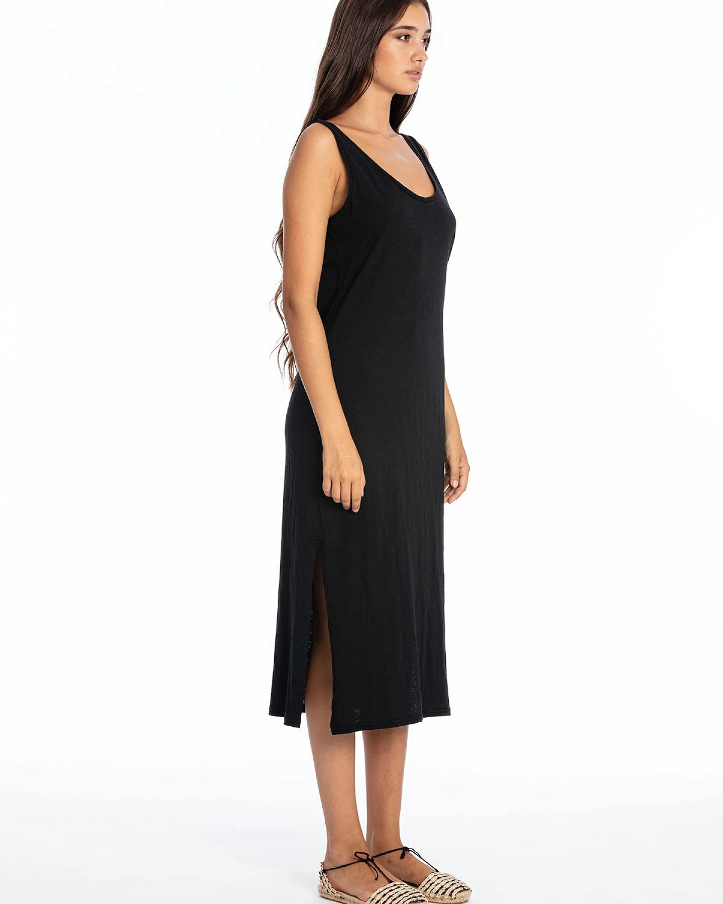 RAVENS VIEW IBIZA Damen vegan Kleid Demi Schwarz – Ansicht 2