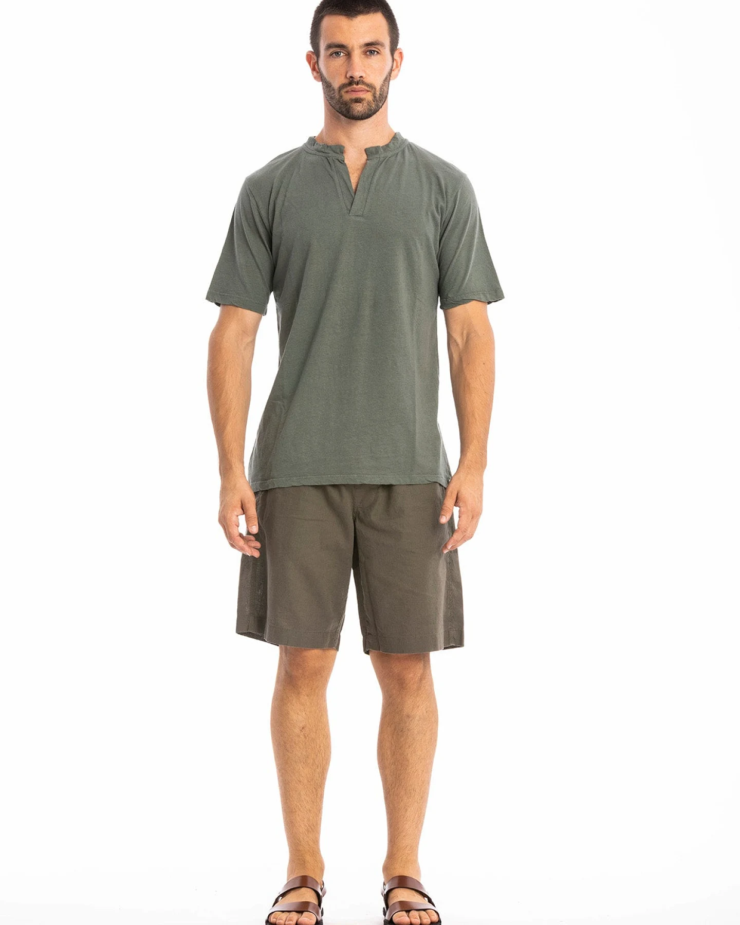 RAVENS VIEW IBIZA Herren vegan T-Shirt Cruise Olivgrün – Ansicht 2