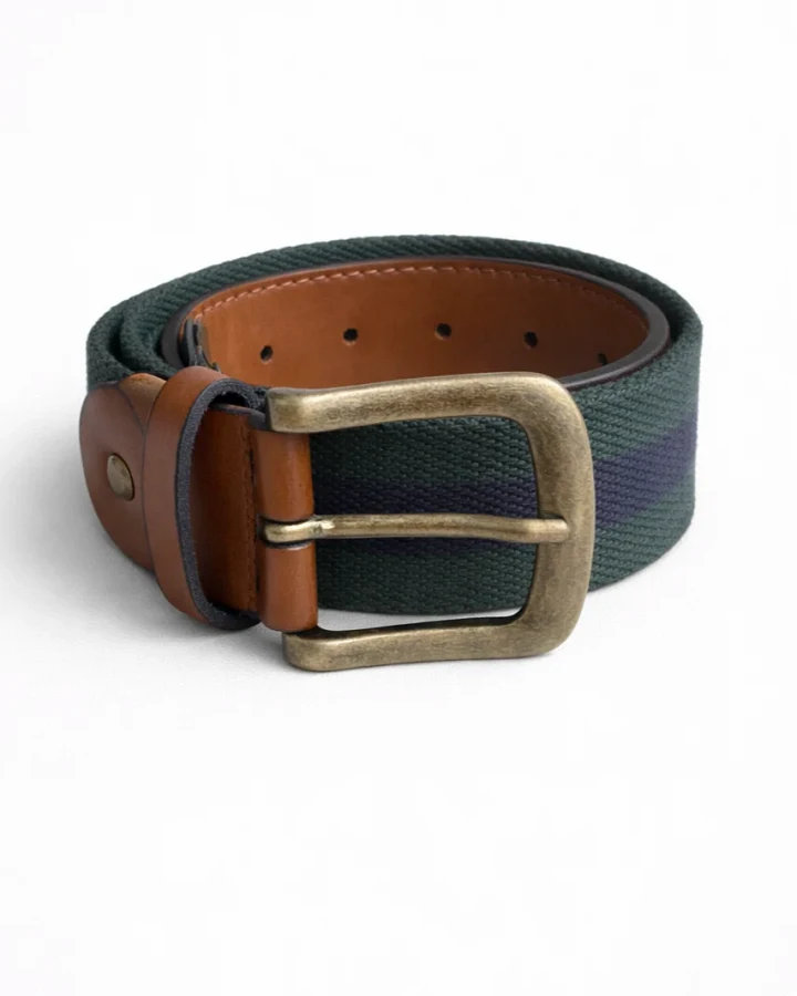 Solari Milano Herren vegan Gürtel Sempione Grün/Blau