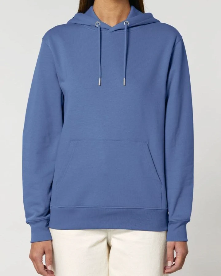 UNIPOLAR Herren vegan Hoodie Basic Crossing Hellblau