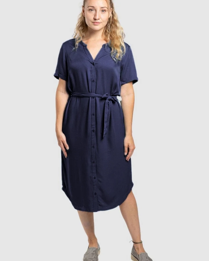 Zerum Damen vegan Kleid Finja Navy