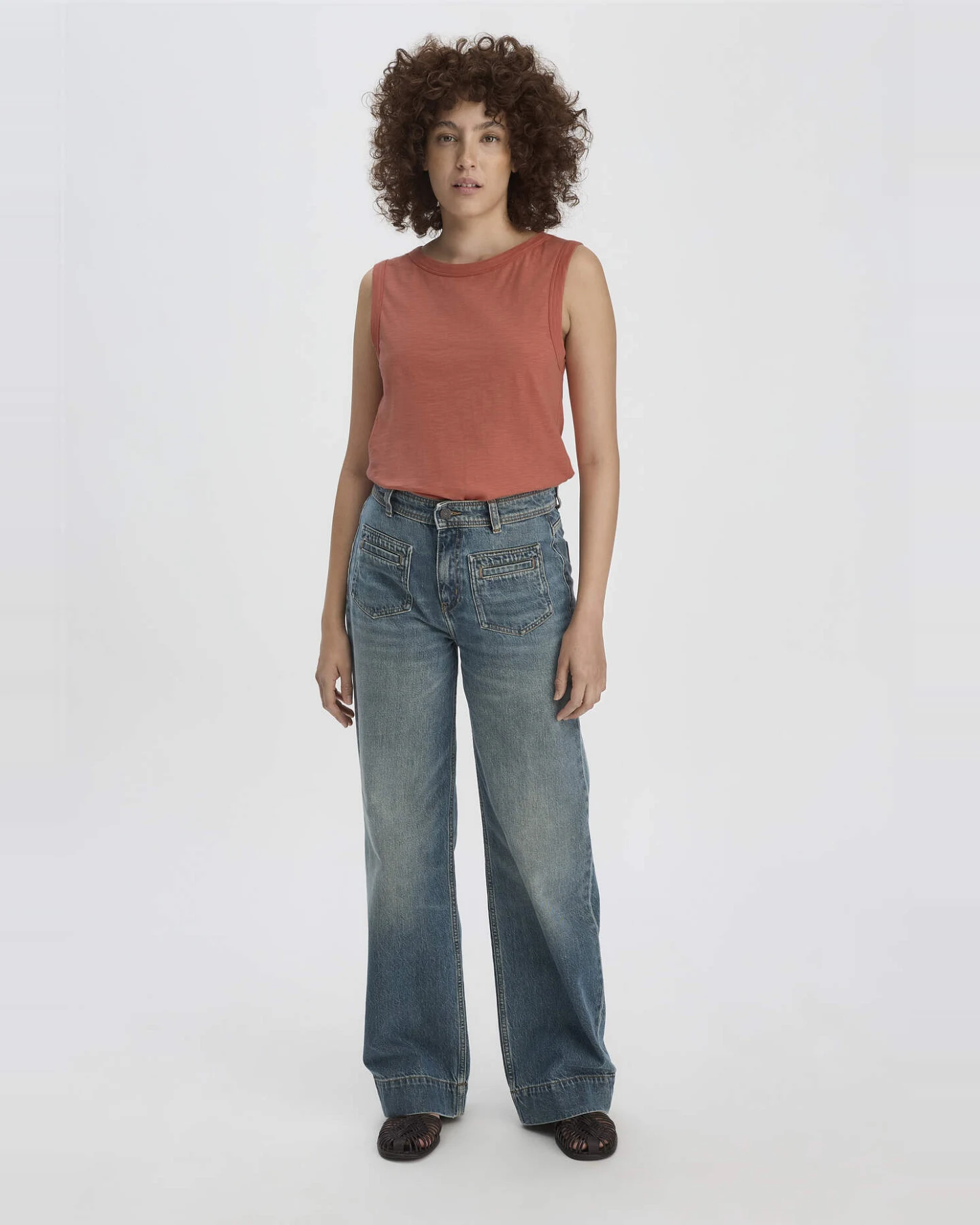 hessnatur Damen Light Slub Jersey Top Regular aus Bio-Baumwolle - orange - Größe 44 – Ansicht 2