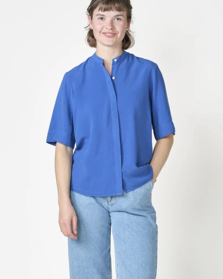 Klitmøller Damen vegan Bluse Solrun Surf Blue