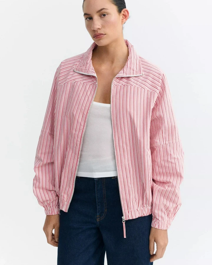 Thinking MU Damen vegan Jacke Monica Rot Gestreift