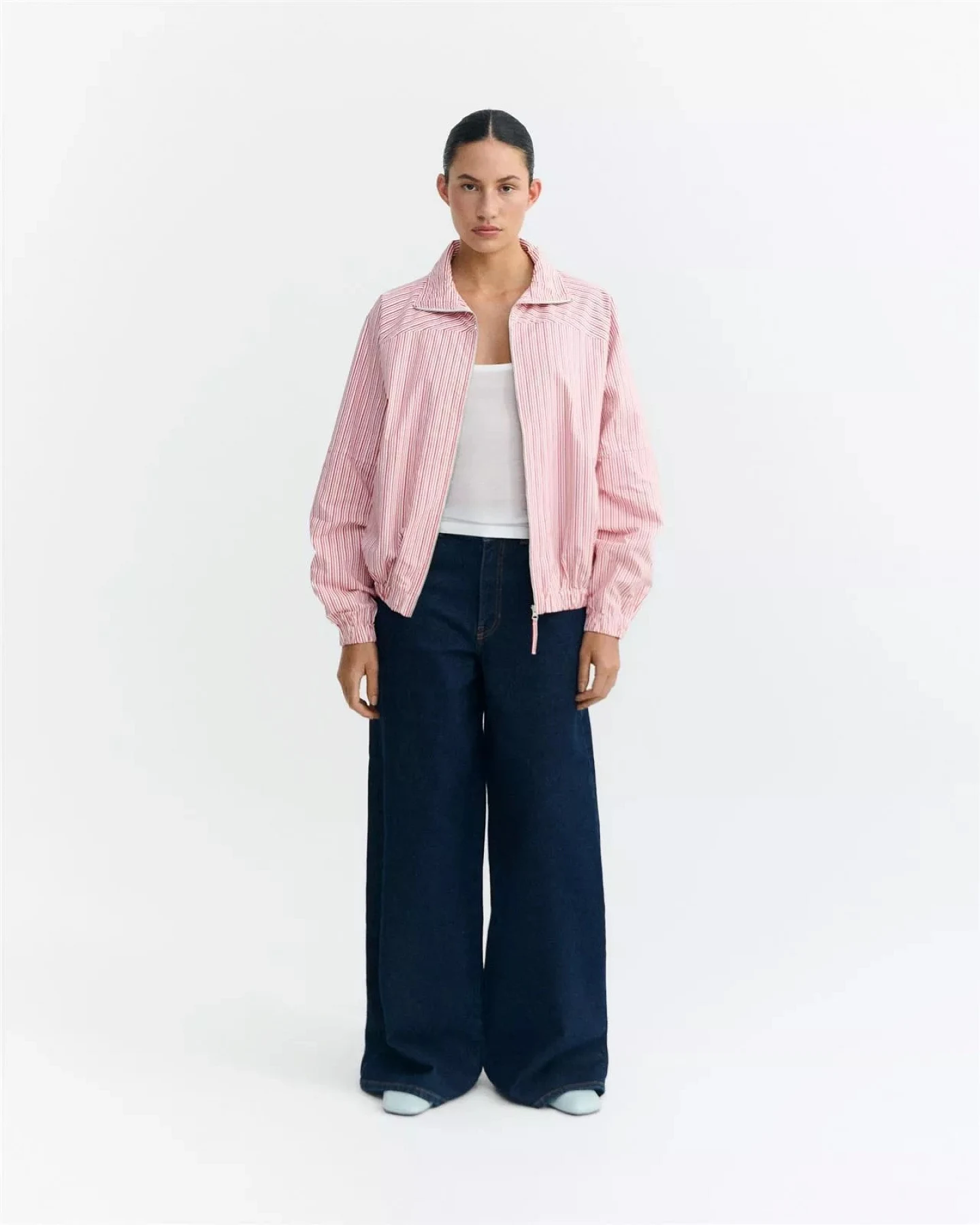 Thinking MU Damen vegan Jacke Monica Rot Gestreift – Ansicht 2