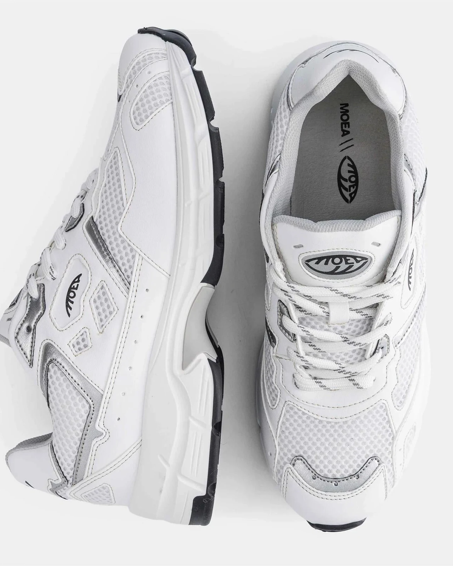MoEa Herren vegan Sneaker Rush Weiß & Silber – Ansicht 2