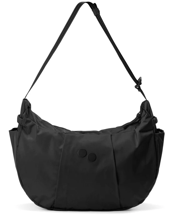 pinqponq Herren vegan Tasche Krumm Groß Glasiert Schwarz