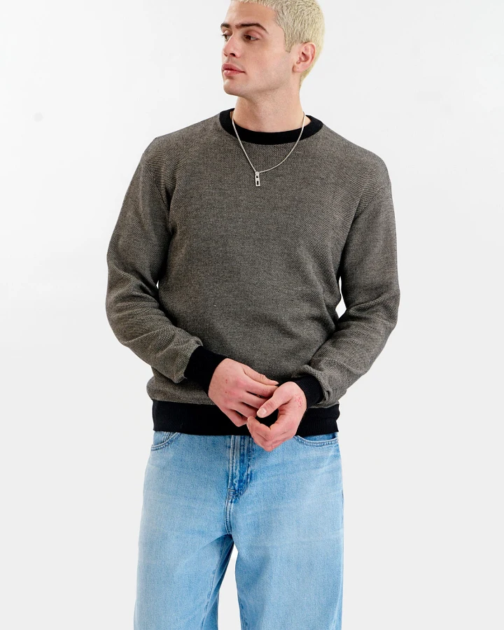 KOMODO Herren vegan Pullover Leon Grau/ Schwarz
