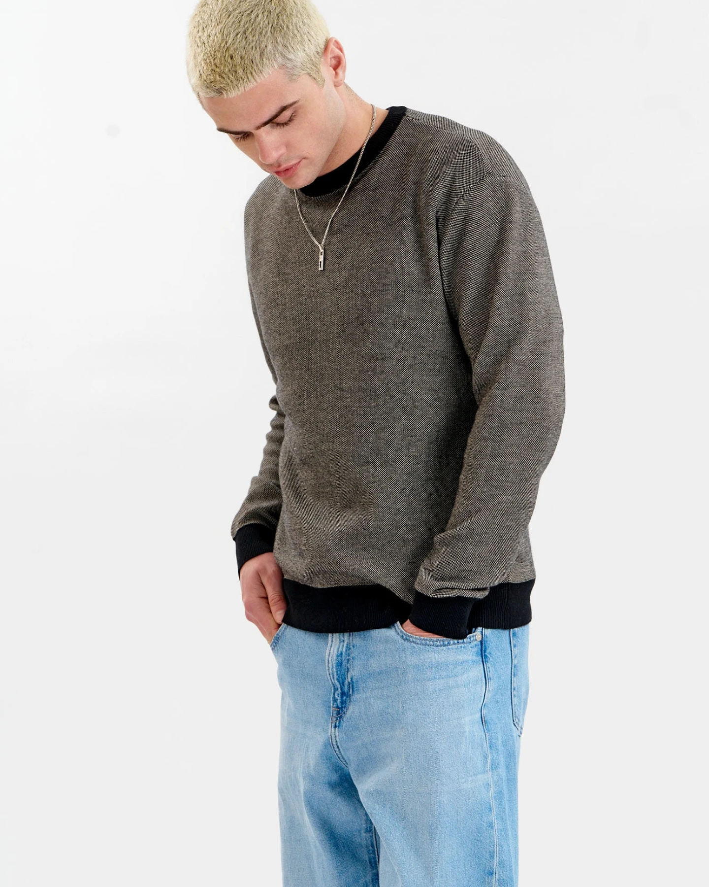 KOMODO Herren vegan Pullover Leon Grau/ Schwarz – Ansicht 2