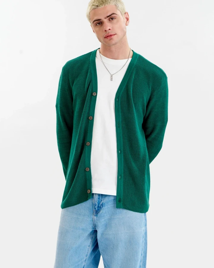 KOMODO Herren vegan Strickjacke Lucas Grün