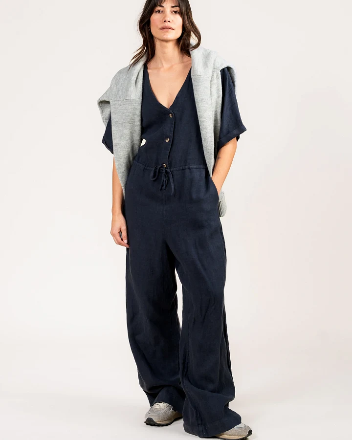Kuyichi Damen vegan Jumpsuit Sammie Mitternachtsblau