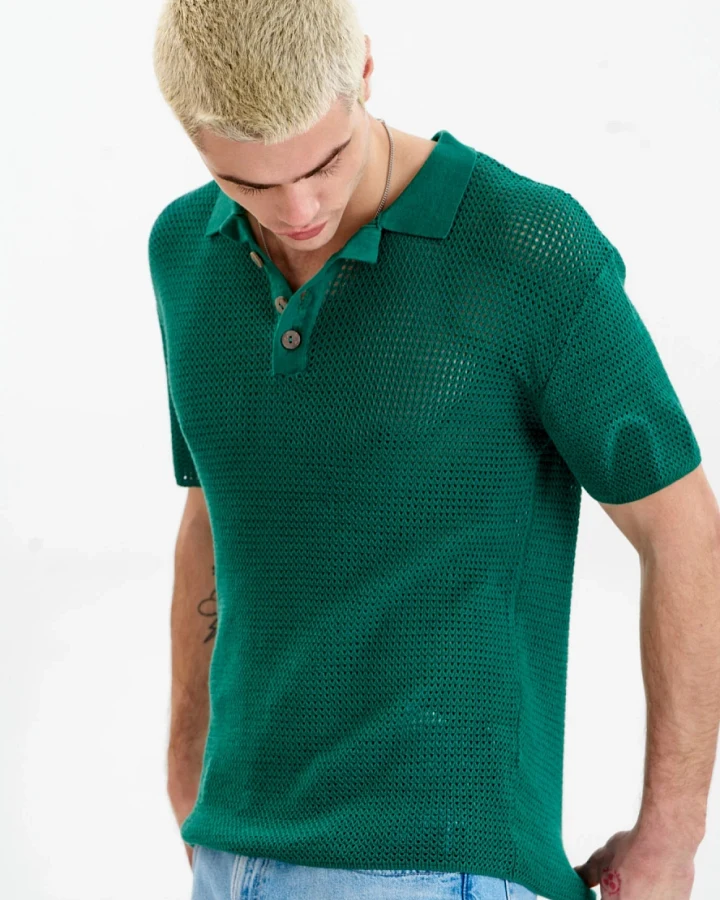 KOMODO Herren vegan Polo Oliver Knit Grün