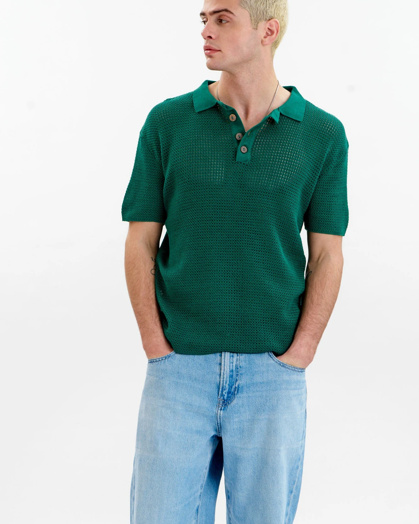 KOMODO Herren vegan Polo Oliver Knit Grün – Ansicht 2