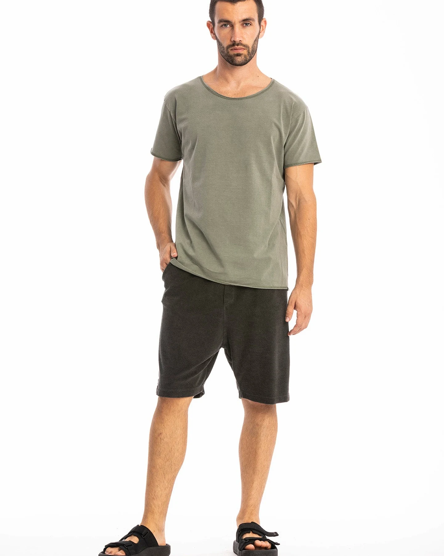 RAVENS VIEW IBIZA Herren vegan T-Shirt Cut Dust Olive – Ansicht 2
