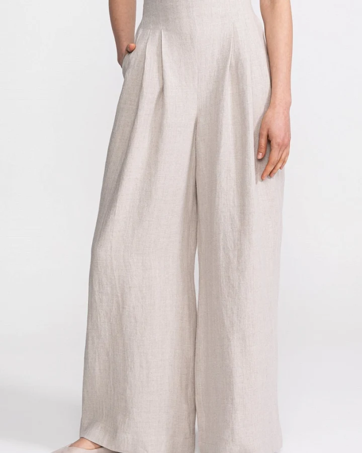 De IONESCU Damen vegan Hose High Waist Deva Natural