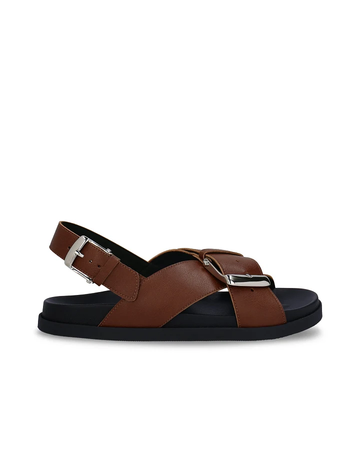 NAE Damen vegan Sandalen Luna Braun