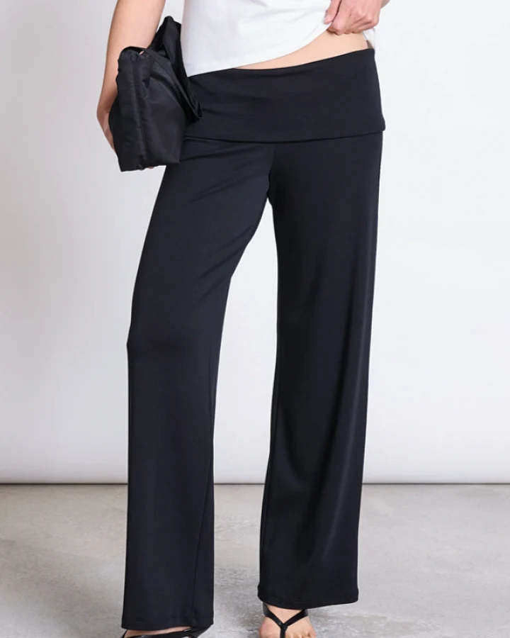 JAN 'N JUNE Damen vegan Leggings Foldover Naro Schwarz