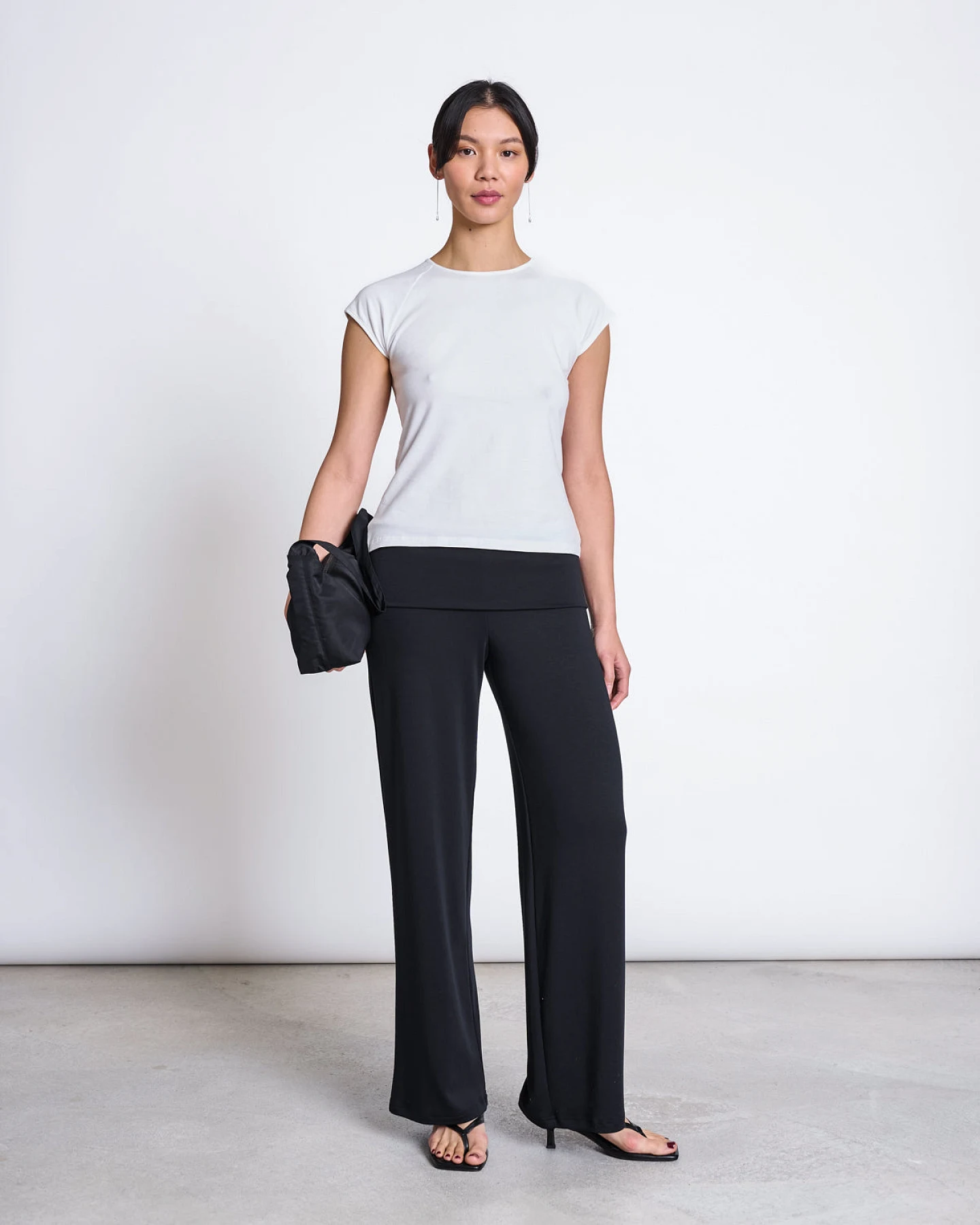 JAN 'N JUNE Damen vegan Leggings Foldover Naro Schwarz – Ansicht 2